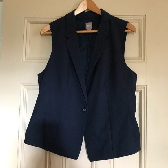 J Jill collared vest L navy - Picture 1 of 4